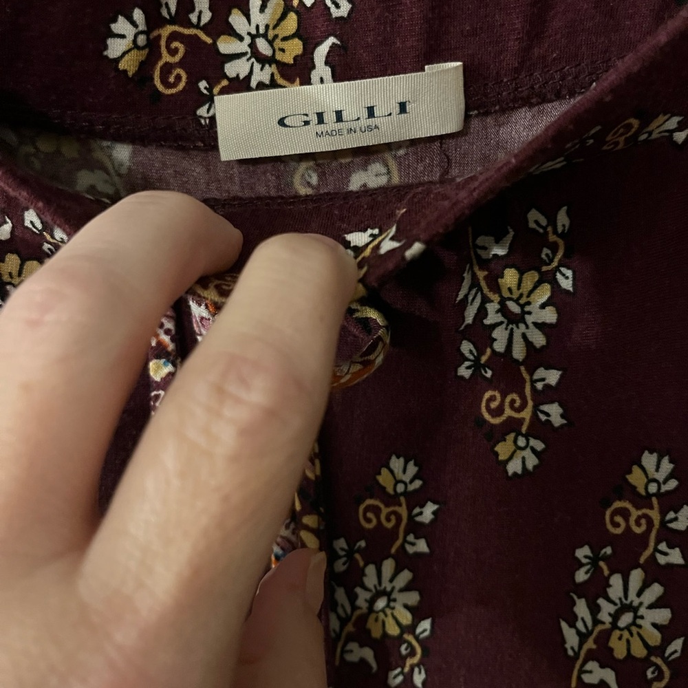 Gilli Maroon Floral skirt